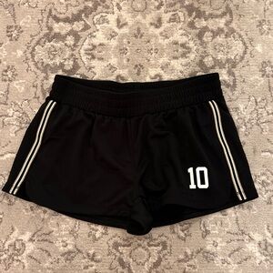 TNA Black Athletic Shorts with White Accents
